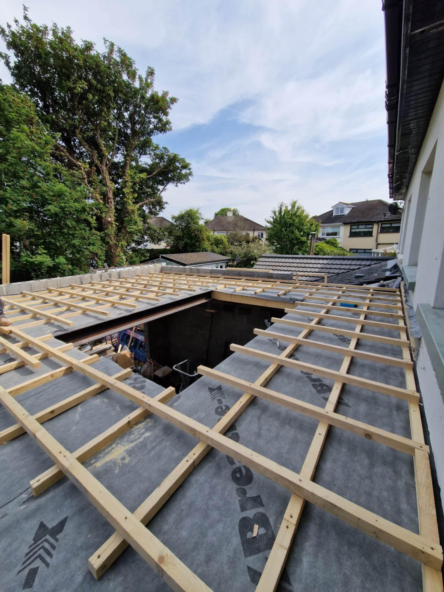 During — battens and rooflight opening