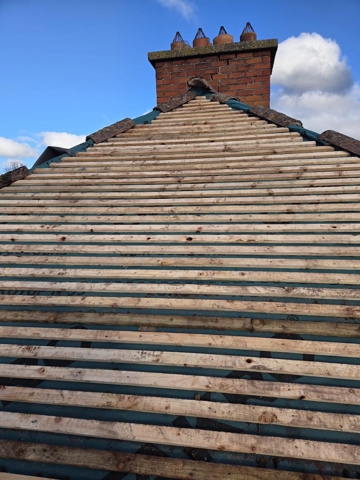 During — roof preparation